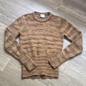 Columbia | Tan and Brown Wool Blend Crewneck Sweater Size Medium